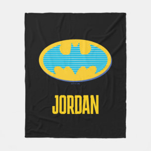 Batman   Cyan Stripes Symbol Fleecedecke