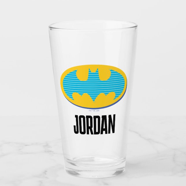 Batman | Cyan Stripes Symbol Glas (Vorderseite)
