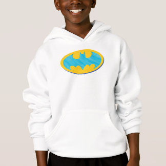 Batman | Cyan Stripes Symbol Hoodie
