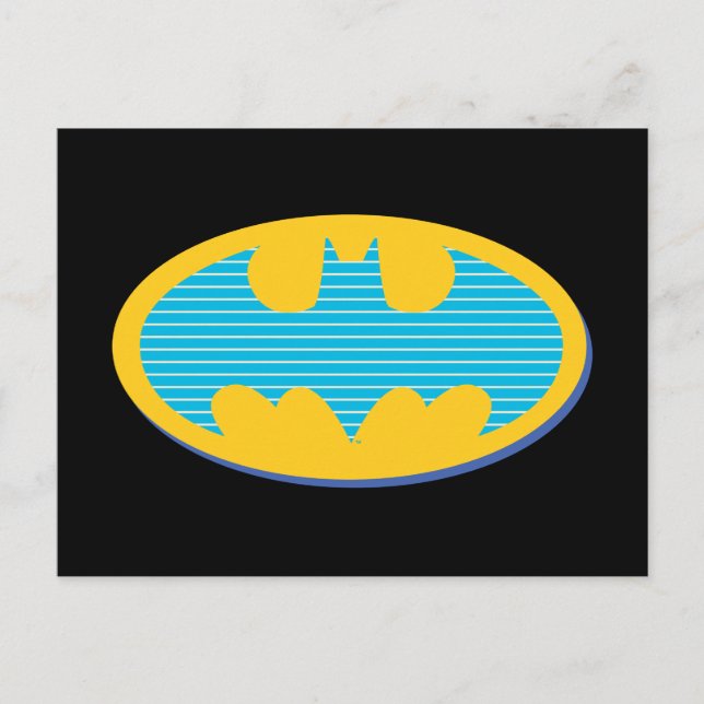 Batman | Cyan Stripes Symbol Postkarte (Vorderseite)