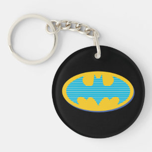 Batman   Cyan Stripes Symbol Schlüsselanhänger