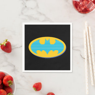 Batman   Cyan Stripes Symbol Serviette