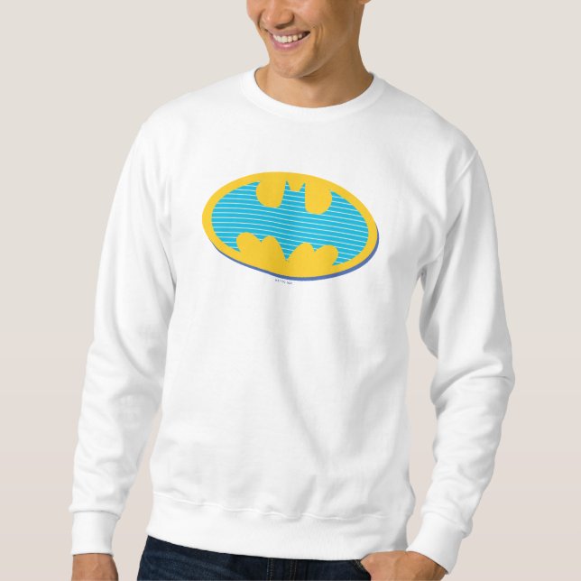 Batman | Cyan Stripes Symbol Sweatshirt (Vorderseite)