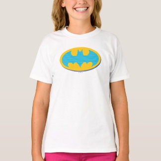 Batman | Cyan Stripes Symbol T-Shirt