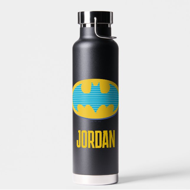 Batman | Cyan Stripes Symbol Trinkflasche (Links)