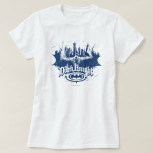 Batman Dark Knight   Citycape Blue Logo T-Shirt