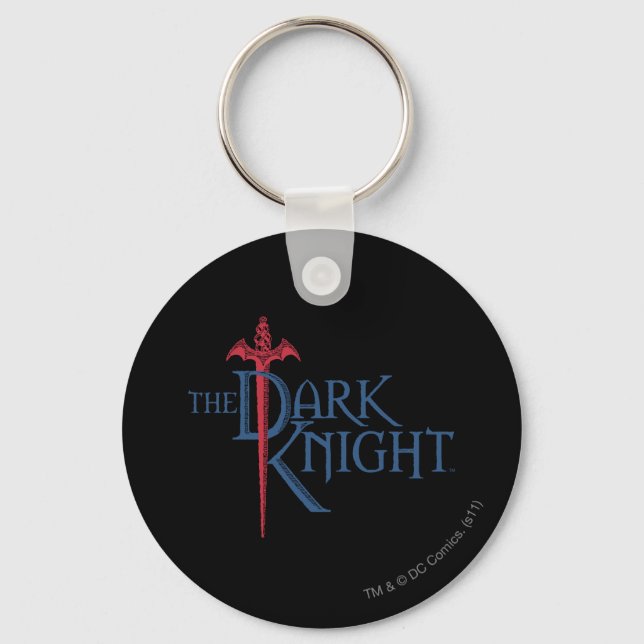Batman Dark Knight | Name Red Sword Logo Schlüsselanhänger (Vorderseite)