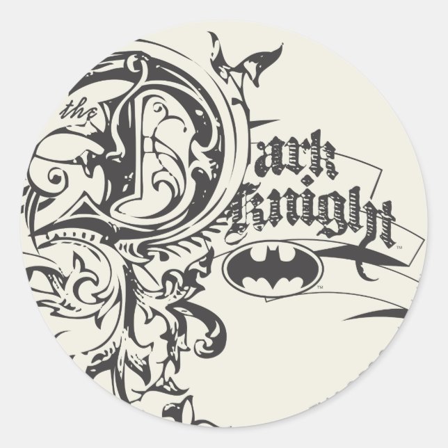 Batman Dark Knight | Verziertes Logo Runder Aufkleber (Vorderseite)