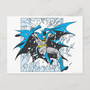 Batman durchbricht Glas Postkarte