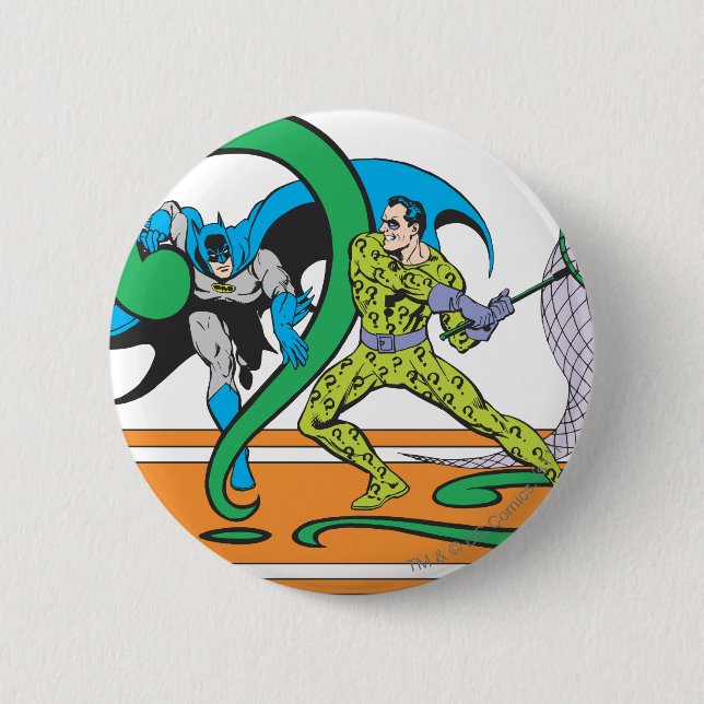 Batman Fights Riddler Button (Vorderseite)