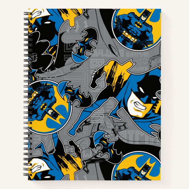 Batman Full Throttle Wurf Muster Notizbuch (Vorderseite)