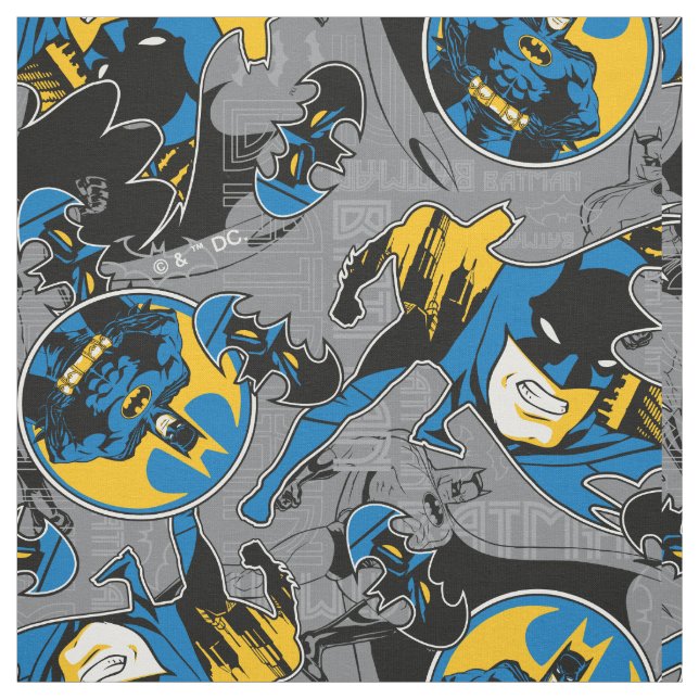 Batman Full Throttle Wurf Muster Stoff (Muster)