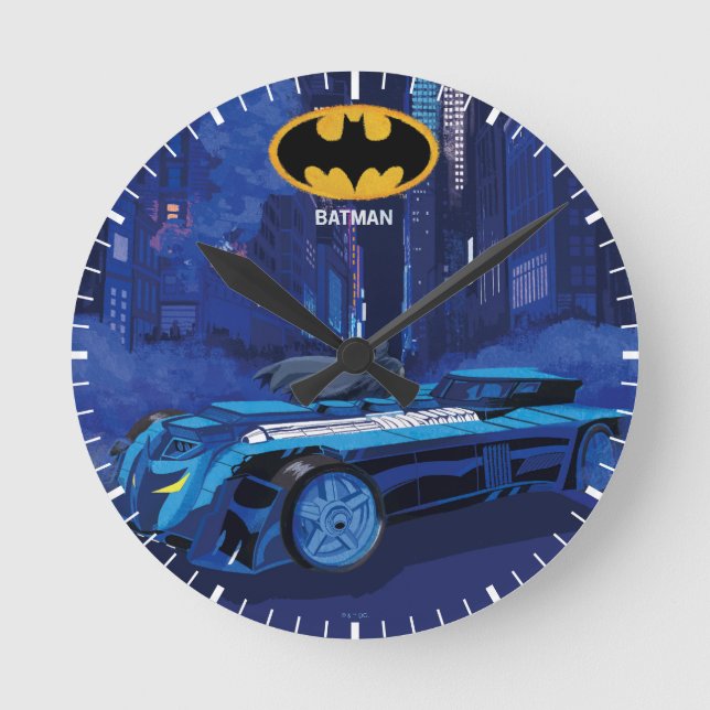 Batman Gotham City Night Patrol Runde Wanduhr (Vorderseite)