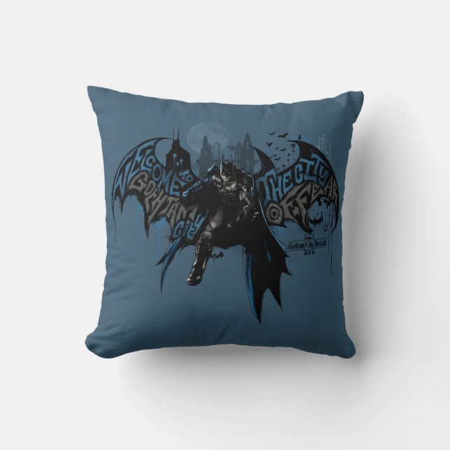 Batman Gotham City Paint Drip Graphic Kissen (Vorderseite)