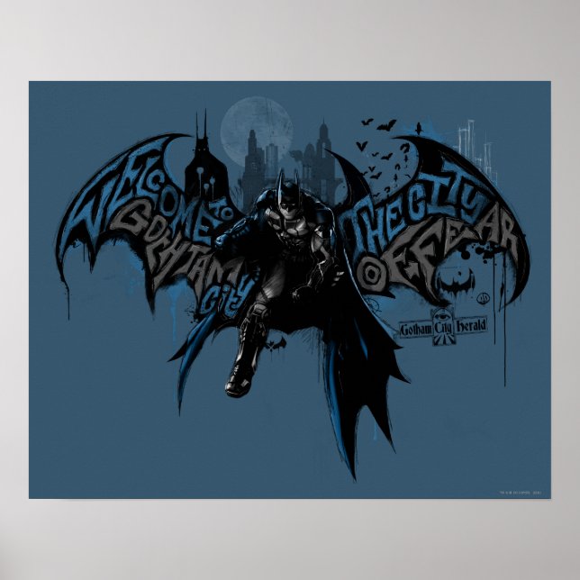 Batman Gotham City Paint Tropfen Graphic Poster (Vorne)