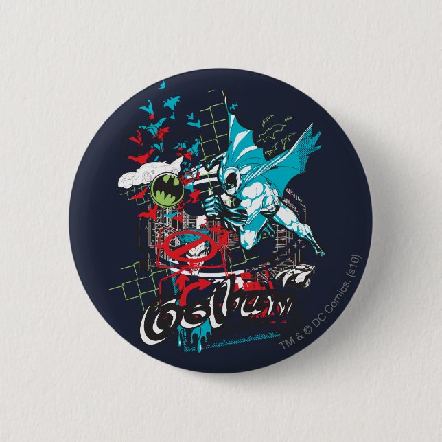 Batman Gotham Guardian Lineart Collage Button (Vorderseite)