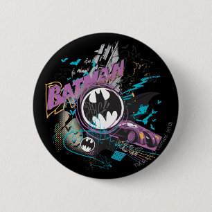 Batman Gotham Skyline Sketch Button