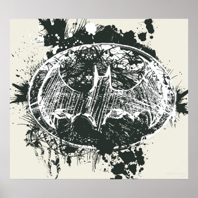 Batman Grunge Spritzer Sketch Poster (Vorne)