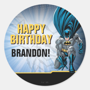 Batman Happy Birthday Runder Aufkleber