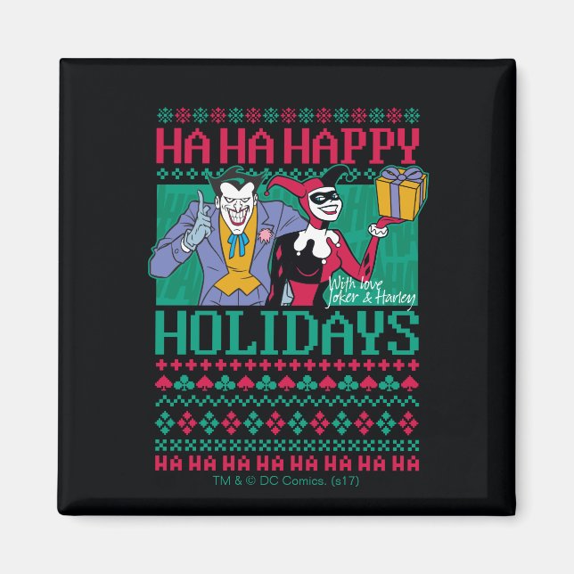 Batman | Happy Holidays Joker & Harley Quinn Magnet (Vorne)