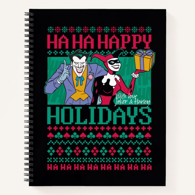 Batman | Happy Holidays Joker & Harley Quinn Notizbuch (Vorderseite)