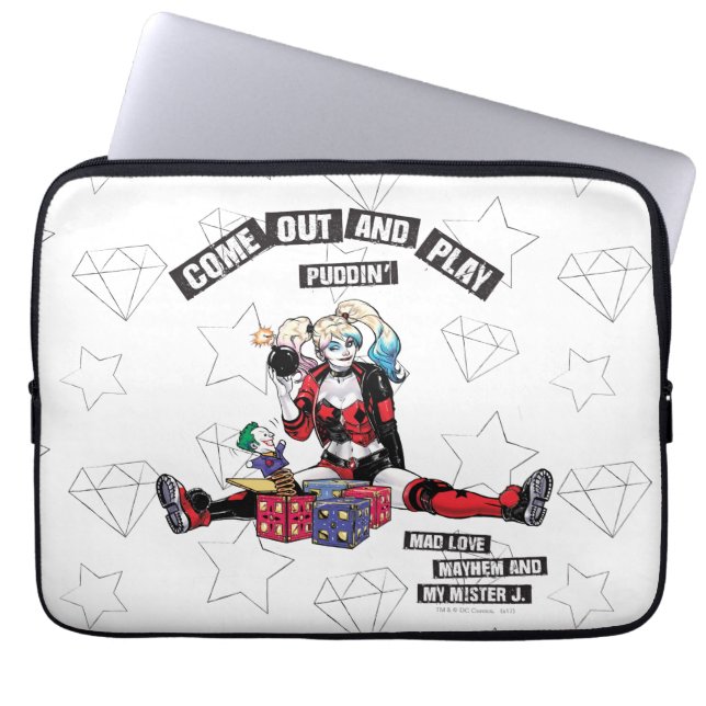 Batman | Harley Quinn "Come out and Play Puddin" Laptopschutzhülle (Vorderseite)