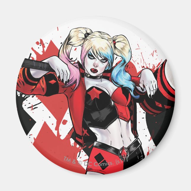 Batman | Harley Quinn Hearts & Diamonds Spritzer Magnet (Vorne)