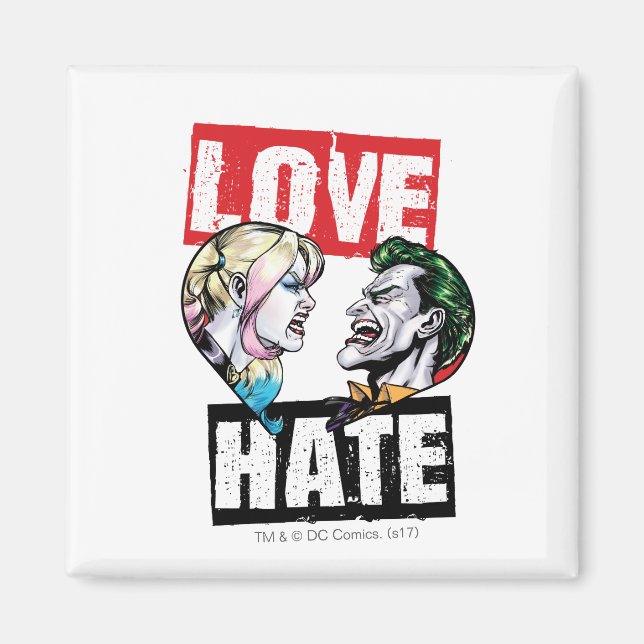 Batman | Harley Quinn & Joker Liebe/Hate Magnet (Vorne)