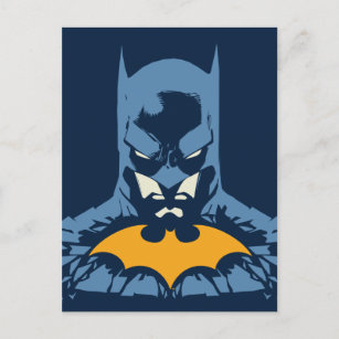Batman hat Bust mit Gold-Logo-Postkarte geklatscht Einladungspostkarte