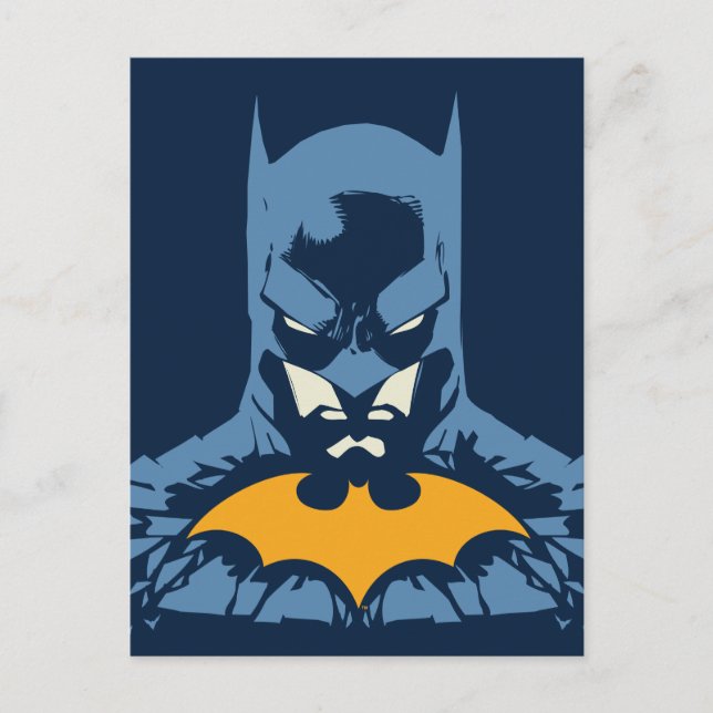 Batman hat Bust mit Gold-Logo-Postkarte geklatscht Einladungspostkarte (Vorderseite)