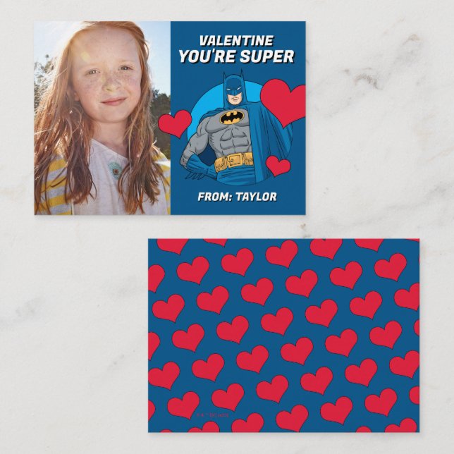 Batman Hearts | Zum Valentinstag Mitteilungskarte (Vorne/Hinten)