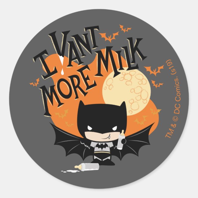 Batman | Ich will mehr Milch Runder Aufkleber (Vorderseite)