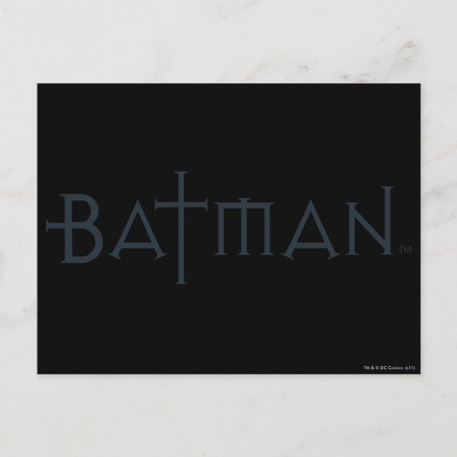 Batman in stylischem Schriftart Postkarte (Vorderseite)