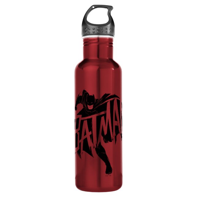 Batman Ink Brush Name Edelstahlflasche (Vorderseite)