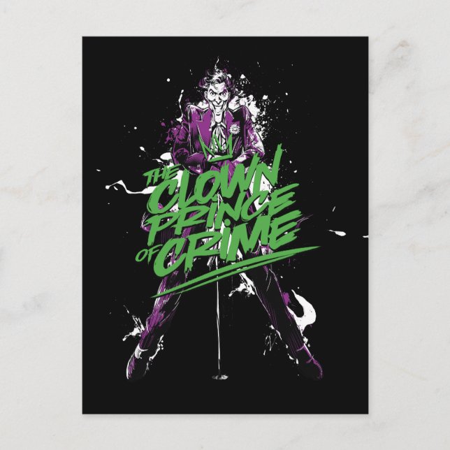 Batman | Joker Clown Prince of Crime Ink Art Postkarte (Vorderseite)