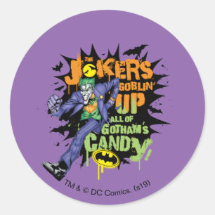 Batman Jokers Goblin' Up Gotham's Candy Runder Aufkleber