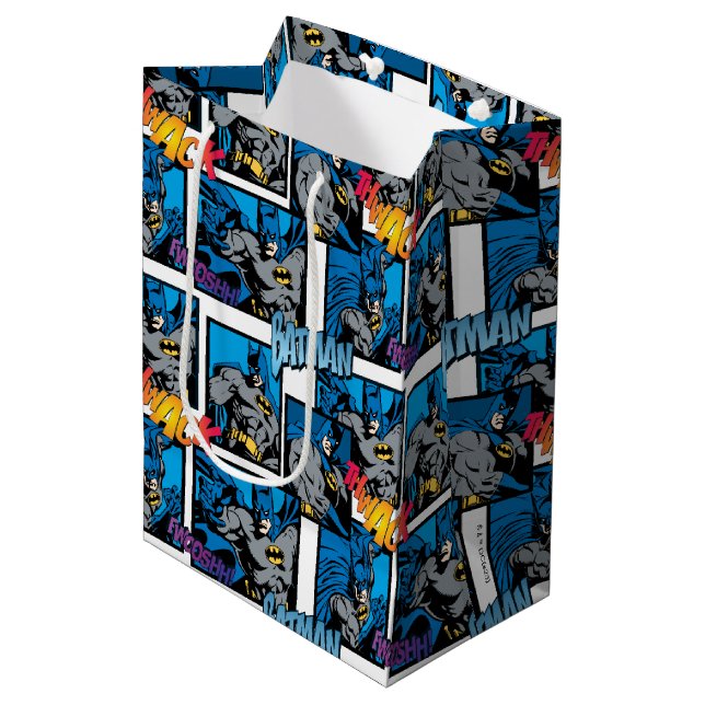 Batman Knight FX - 30A Thwack/Fwooshh Muster Mittlere Geschenktüte (Vorderseite Schrägansicht)