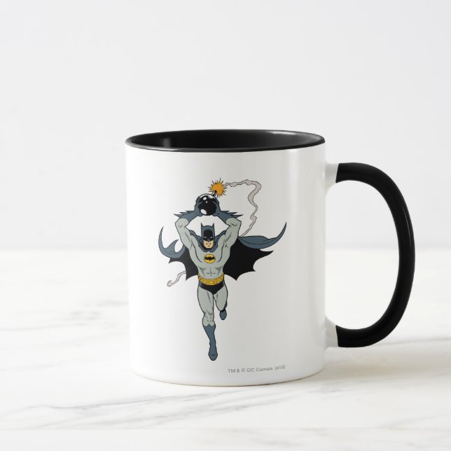 Batman läuft mit Bombe Tasse (Rechts)