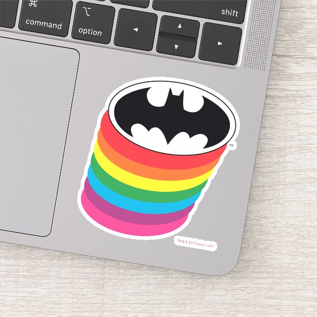 Batman Layered-Regenbogen-Logo Aufkleber (Detail)