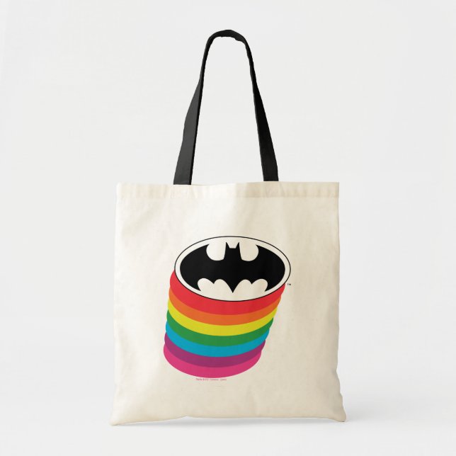 Batman Layered-Regenbogen-Logo Tragetasche (Vorne)