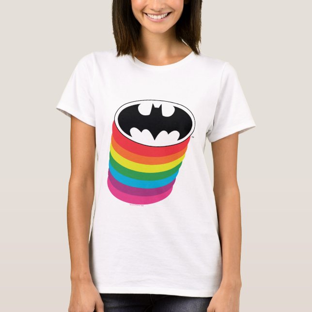 Batman-Layouts-Regenbogen-Logo T-Shirt (Vorderseite)