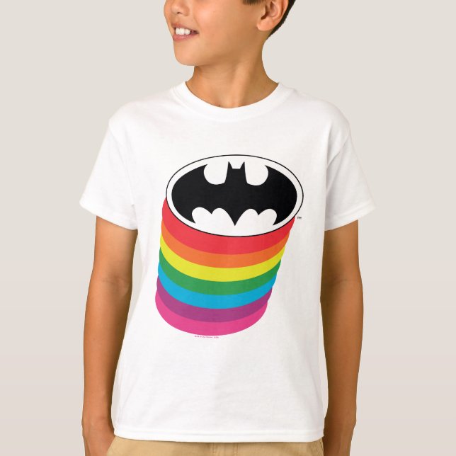 Batman-Layouts-Regenbogen-Logo T-Shirt (Vorderseite)
