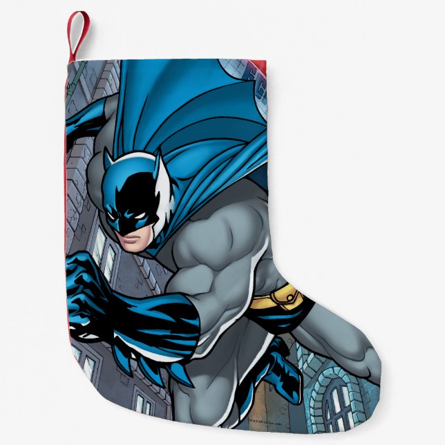 Batman Leaps - Arm Forward Kleiner Weihnachtsstrumpf (Vorderseite)