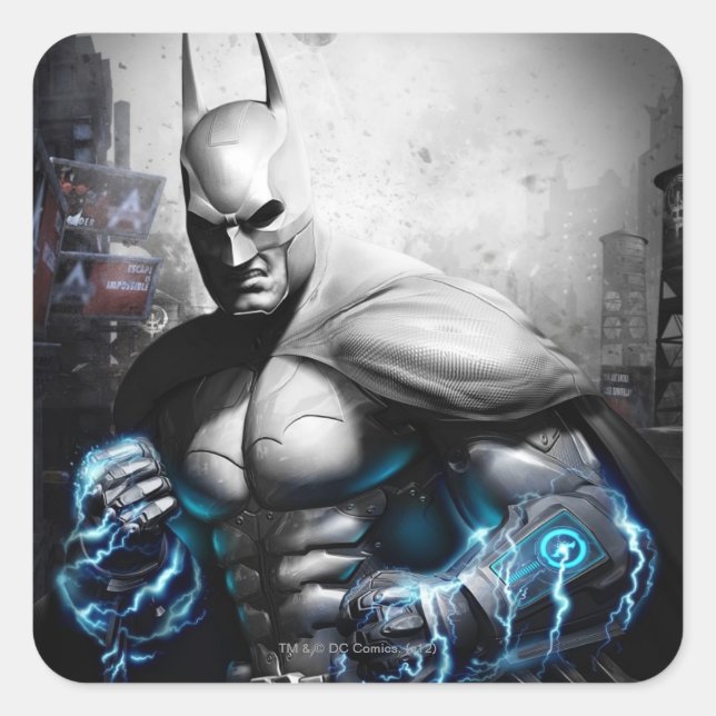 Batman - Lightning Quadratischer Aufkleber (Vorderseite)