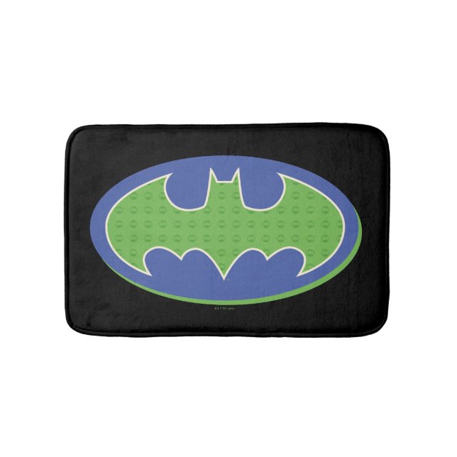 Batman | Lila und grünes Symbol Badematte (Vorderseite)