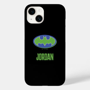 Batman Lila und grünes Symbol Case-Mate iPhone 14 Hülle