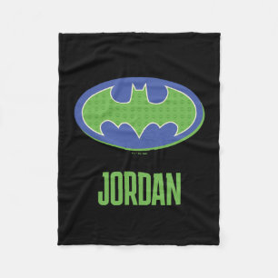 Batman Lila und grünes Symbol Fleecedecke