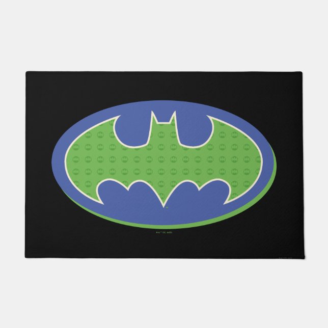 Batman | Lila und grünes Symbol Fußmatte (Vorderseite)