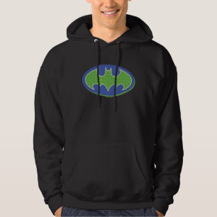 Batman   Lila und grünes Symbol Hoodie