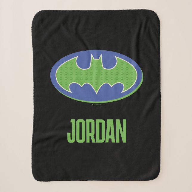 Batman | Lila und grünes Symbol Sherpadecke (Vorderseite)